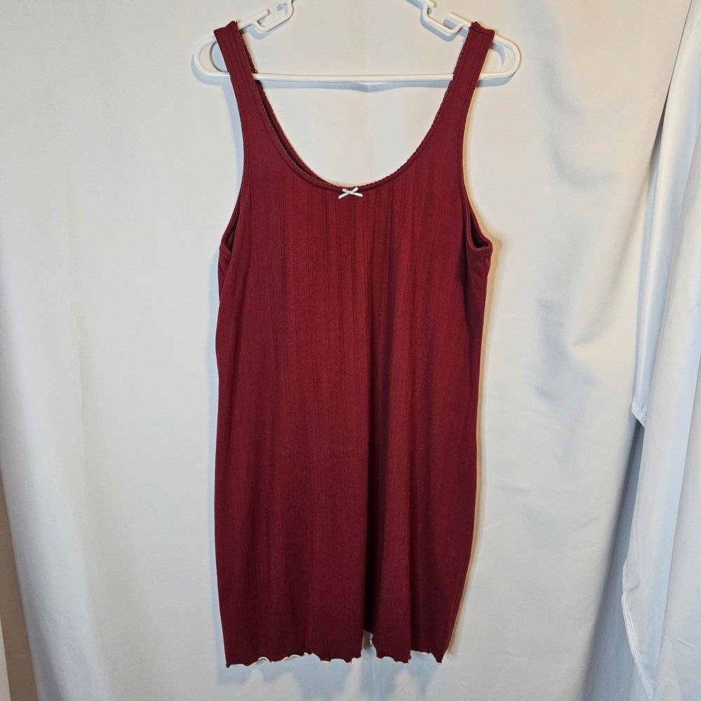 Abercrombie & Fitch Lounge Dress Women XL Burgundy Red Coquette Balletcore